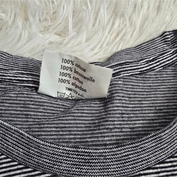 Roma Italia Gray Striped Soft Cotton Tee Medium - Picture 5 of 10